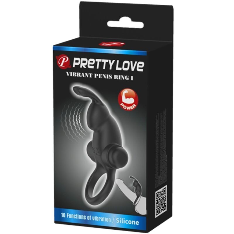 PRETTY LOVE | Vibrating + Rabbit Clitoris Stimulator 10 Vibrations - Black