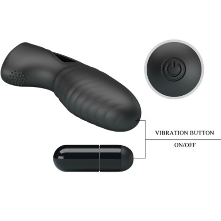PRETTY LOVE | ALAN | Silicone Finger Vibrator - Black