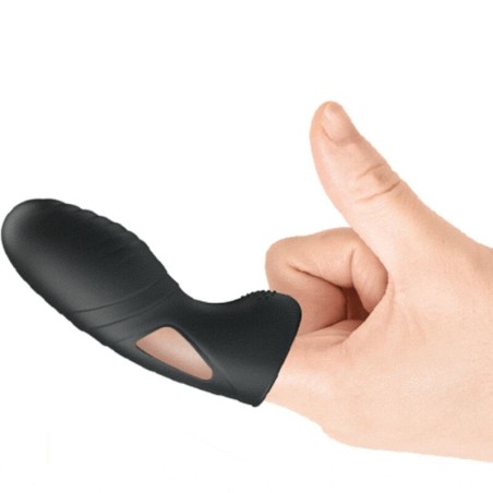 PRETTY LOVE | ALAN | Silicone Finger Vibrator - Black