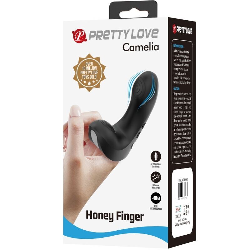 PRETTY LOVE | CAMELIA | Finger Vibrator With 7 Vibrations - Black