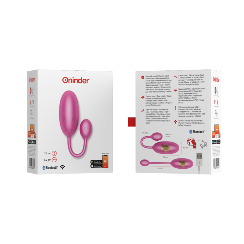 ONINDER | TOKYO | App Controlled Vaginal Vibrating Egg - Pink
