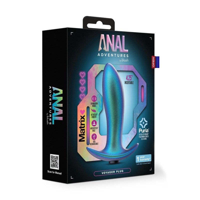Anal Adventures | Voyager | Vibrating Butt Plug - Neptune Teal