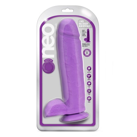 Neo | Dual Density Dildo 11 Inch  - Neon Purple
