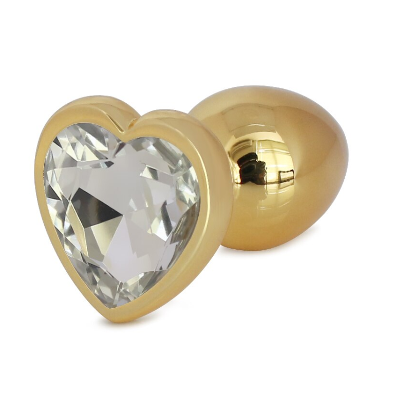 Passion Labs | Metal Anal Wedge With White Heart Shaped Jewel - Small