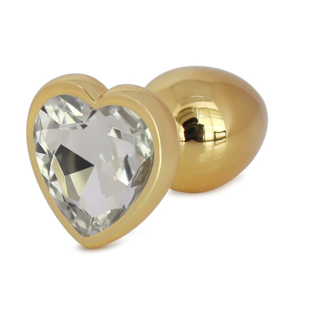 Passion Labs | Metal Anal Wedge With White Heart Shaped Jewel - Small