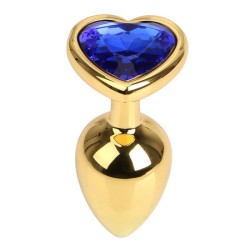 Passion Labs | Metal Anal Wedge With Blue Heart Shaped Jewel - Small