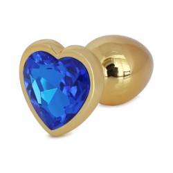 Passion Labs | Metal Anal Wedge With Blue Heart Shaped Jewel - Medium