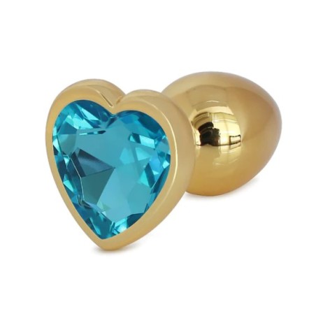 Passion Labs | Metal Anal Wedge With Bluish Heart Shaped Jewel - Large