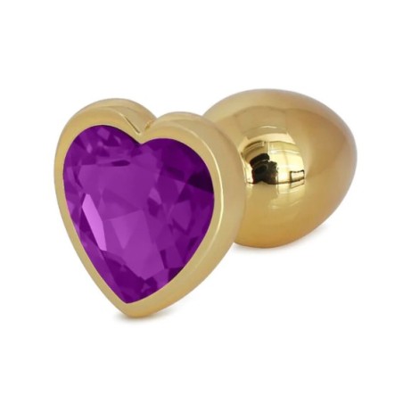 Passion Labs | Metal Anal Wedge With Purple Heart Shaped Jewel - Large