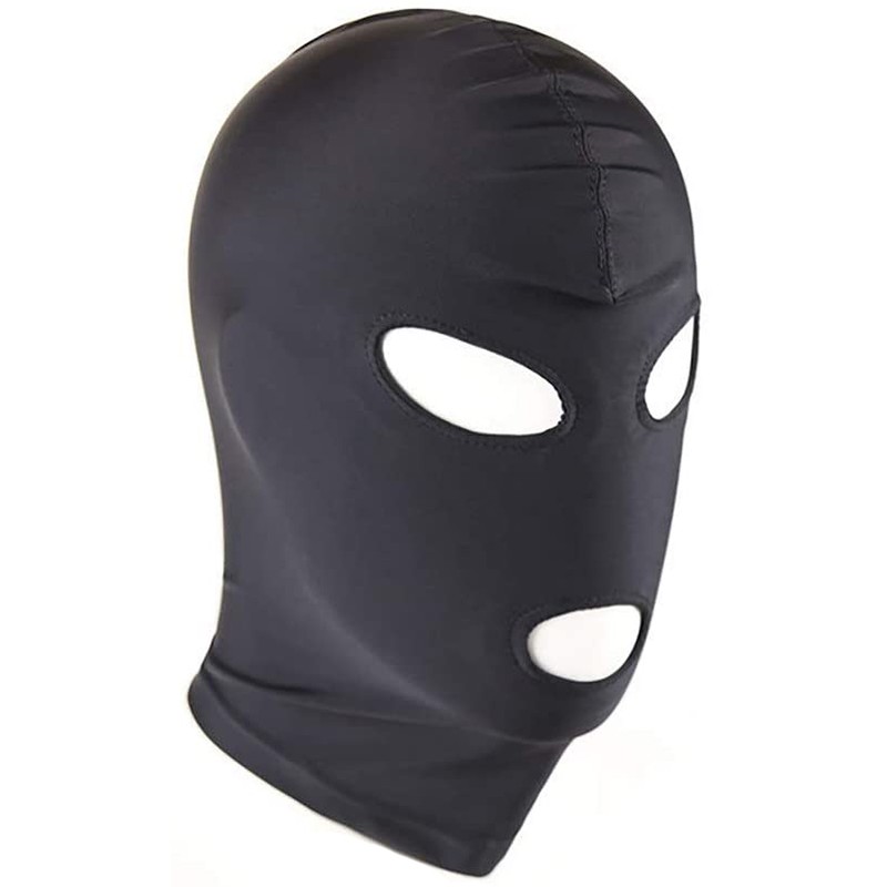 Full Face Mask With 3 Holes For Eyes & Mouth - Black