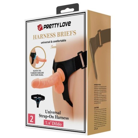 Universall Harness With Dildo TOM 20cm - Natural