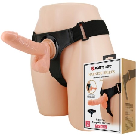 Universall Harness With Dildo TOM 20cm - Natural