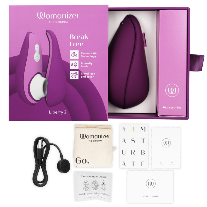 WOMANIZER | Liberty 2 Stimulator & Clitoris Stimulating Waves - Purple