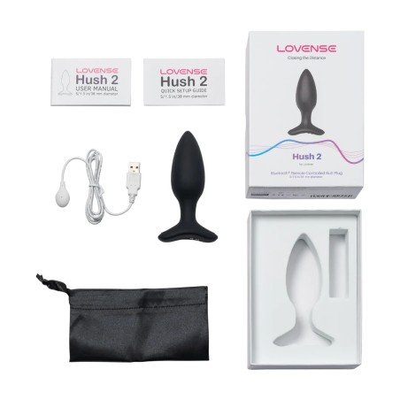 Lovense | Hush 2 | App-controlled Vibrating Butt Plug - 3,8 cm - Black
