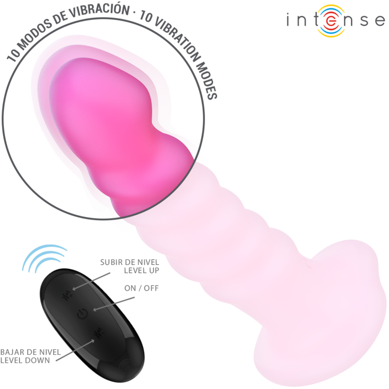 INTENSE | CINDY | Silicone Ribbed Vibrator With Remote Control