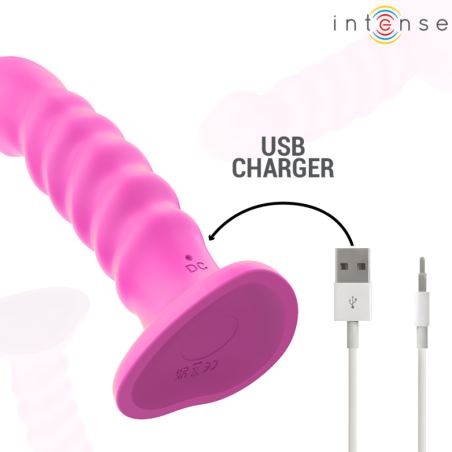 INTENSE | CINDY | Silicone Ribbed Vibrator With Remote Control
