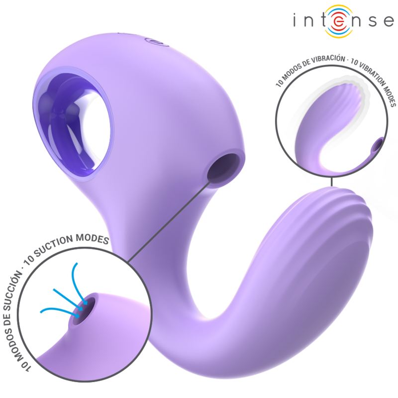 INTENSE | BAXTER | Silicone Vibrator With Clitoral Stimulator