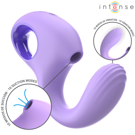 INTENSE | BAXTER | Silicone Vibrator With Clitoral Stimulator