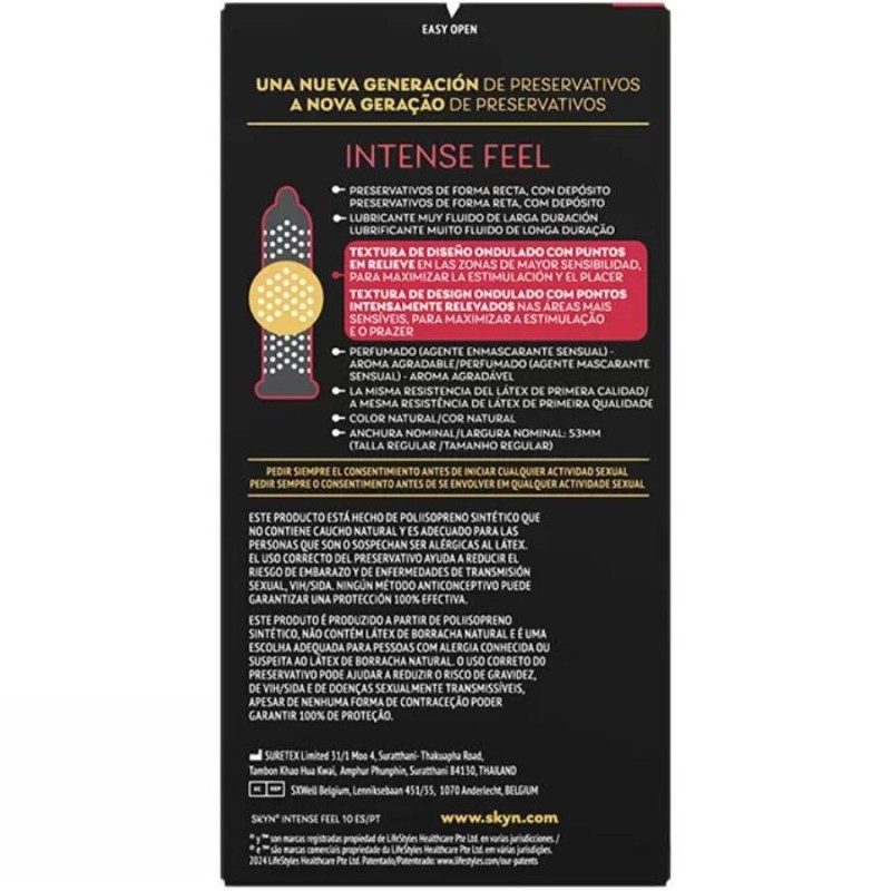 SKYN | INTENSE FEEL | Textured Προφυλακτικά Με Wavy Design - 10 τμχ