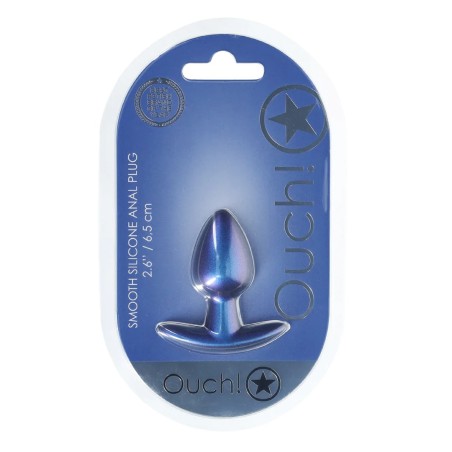 Smooth Silicone Anal Plug - 6,5 cm - Small - Metallic Blue