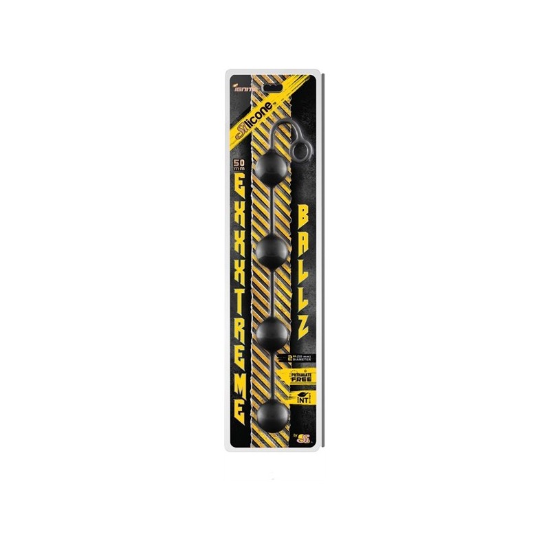 Silicone Exxxtreme Balls - Black - Extra Large - 60 mm.