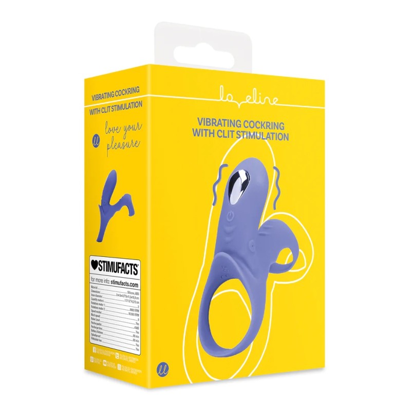 Vibrating Cockring with Clit Stimulation - Tamiya Blue