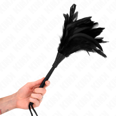 KINK - Maids Horn Shaped Tickle Chicken Feathers - 36 cm - Μαύρο