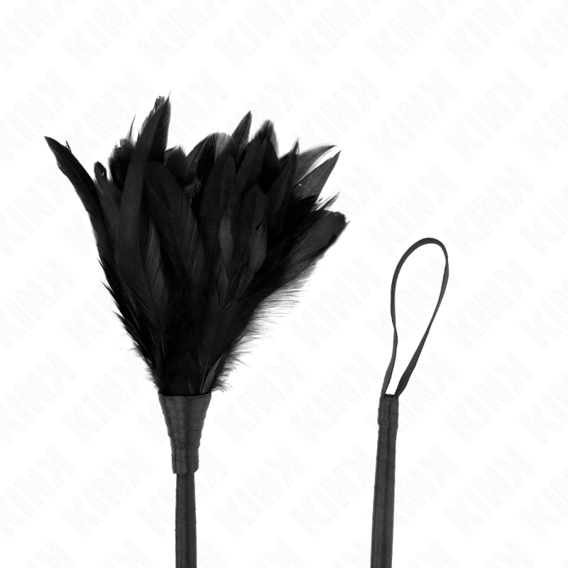 KINK - Black Maids Horn Shaped Tickle Chicken Feathers - 36 cm
