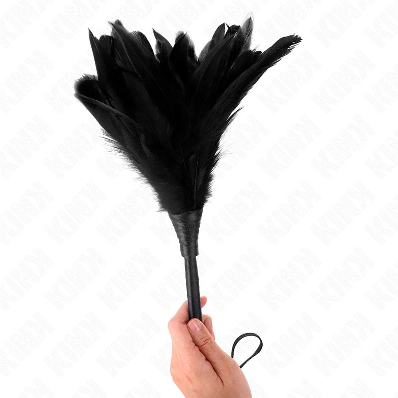 KINK - Maids Horn Shaped Tickle Chicken Feathers - 36 cm - Μαύρο
