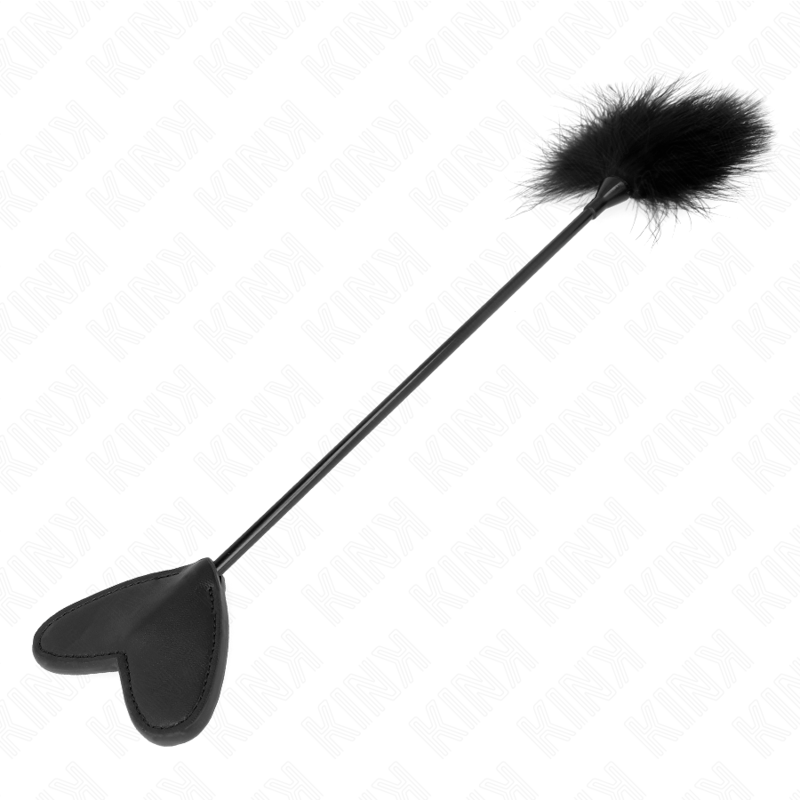 KINK - Tickle Feathers With Heart Paddle - 31 cm - Μαύρο