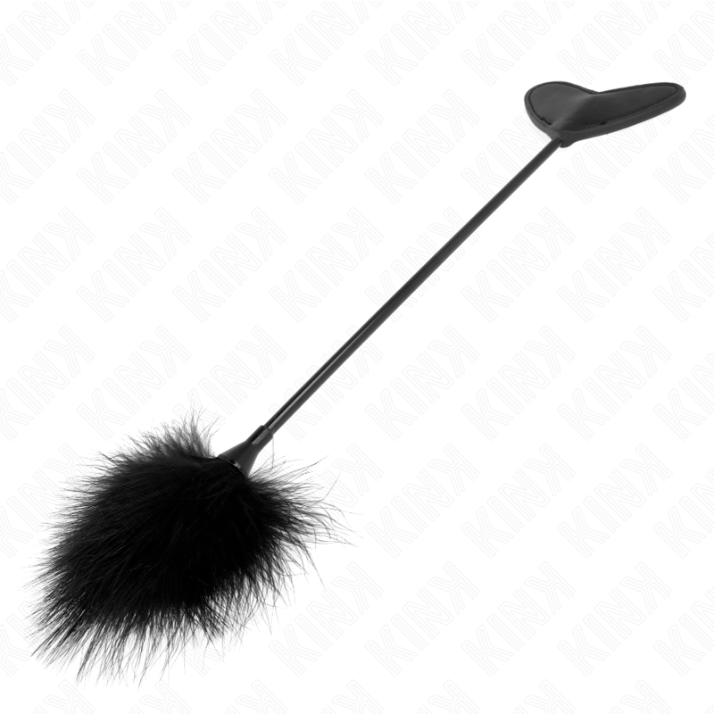 KINK - Tickle Feathers With Heart Paddle - 31 cm - Μαύρο