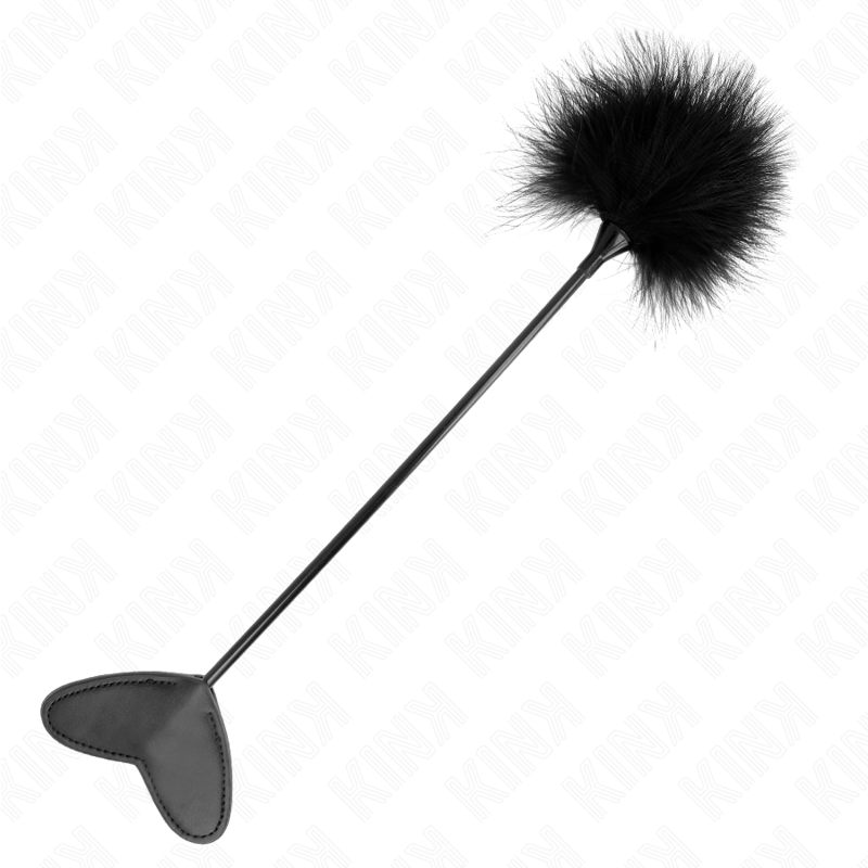 KINK - Tickle Feathers With Heart Paddle - 31 cm - Μαύρο