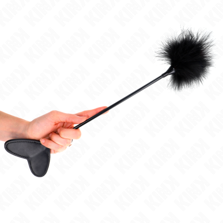 KINK - Tickle Feathers With Heart Paddle - 31 cm - Μαύρο