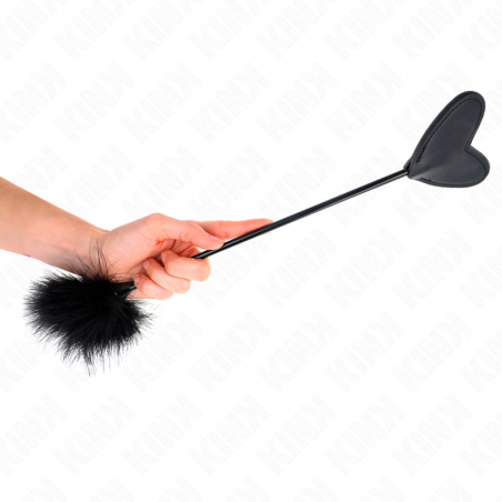 KINK - Tickle Feathers With Heart Paddle - 31 cm - Μαύρο