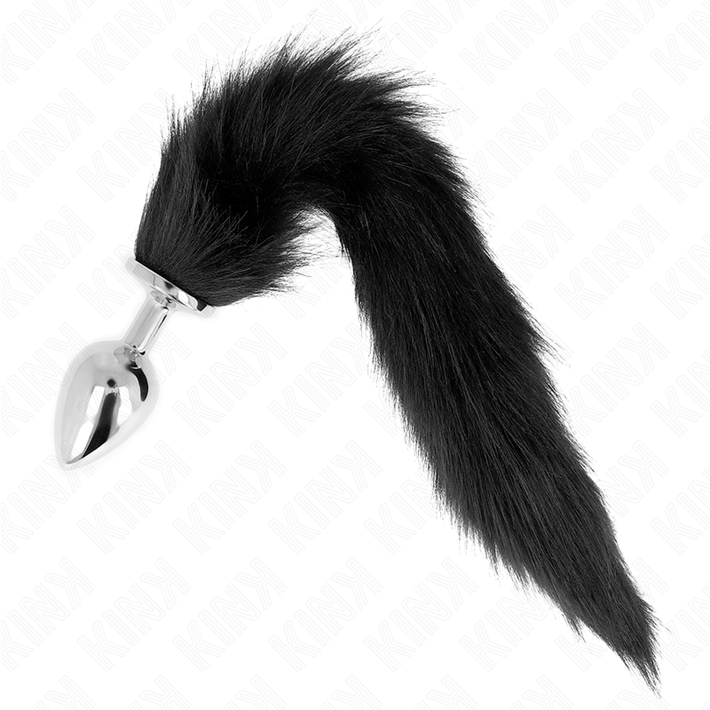 KINK - Anal Plug Size Medium With Synthetic Tail 40 cm - Black