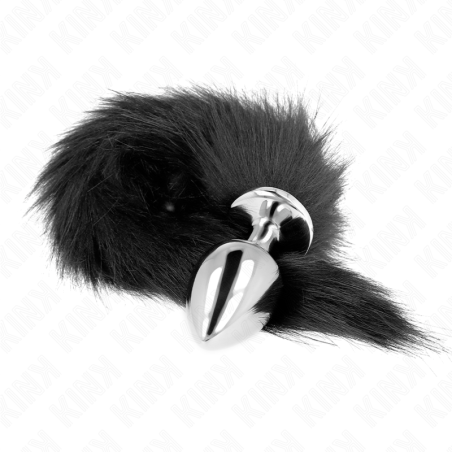 KINK - Anal Plug Size Medium With Synthetic Tail 40 cm - Black