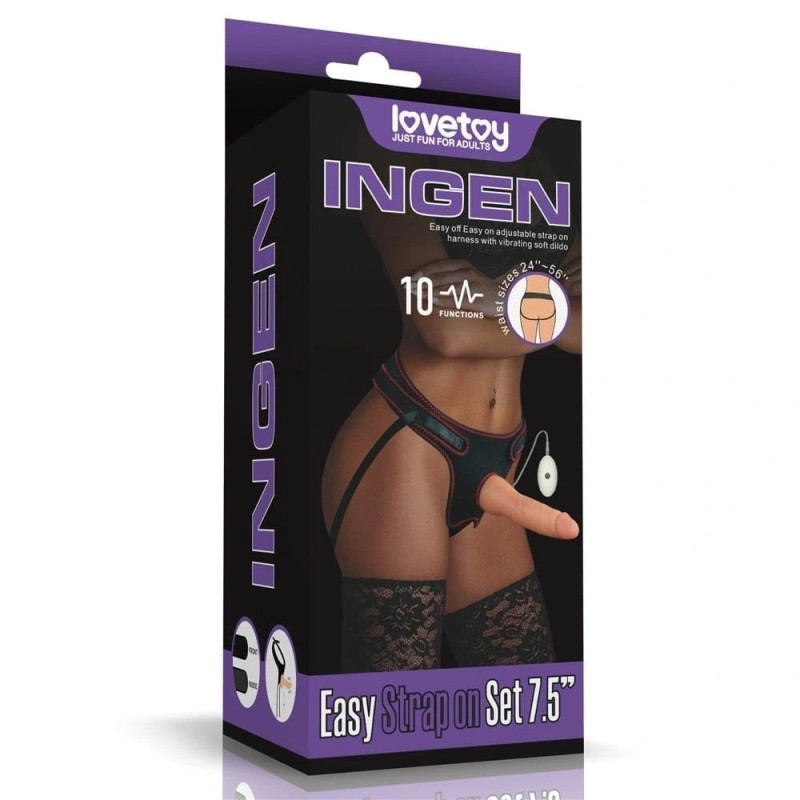 Love Toy | Ingen | Set Easy Strap-On Δονούμενο - 19cm