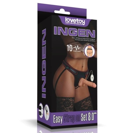 Love Toy | Ingen | Set Easy Strap-On Δονούμενο - 18cm