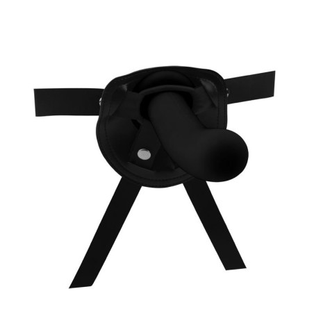 Strap On Με Ομοίωμα Σιλικόνης Μαύρο - 17cm