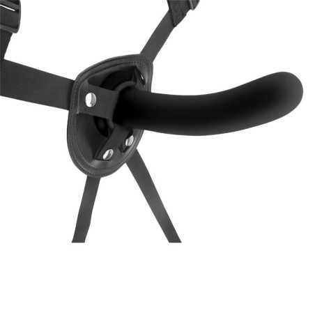 Strap On Με Ομοίωμα Σιλικόνης Μαύρο - 17cm