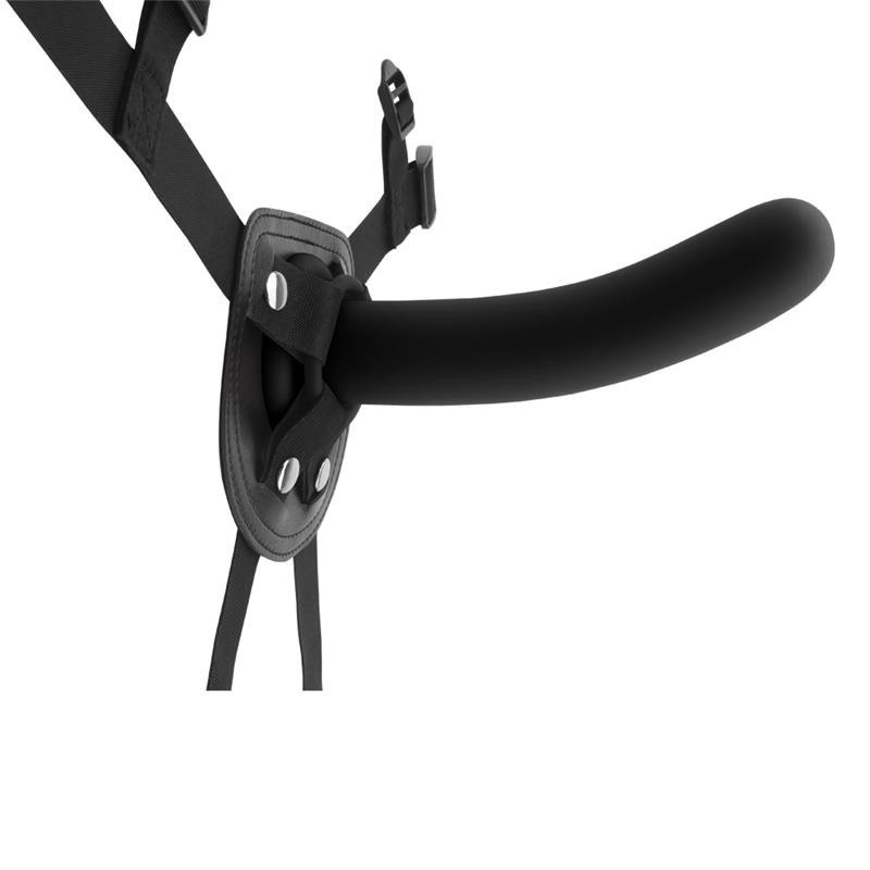 Strap On Με Ομοίωμα Σιλικόνης Μαύρο - 17cm