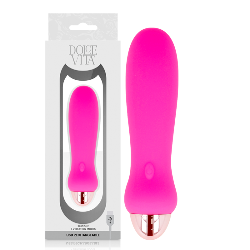 DOLCE VITA | Rechargeable Silicone Vibrator With 5 Speeds - Pnk