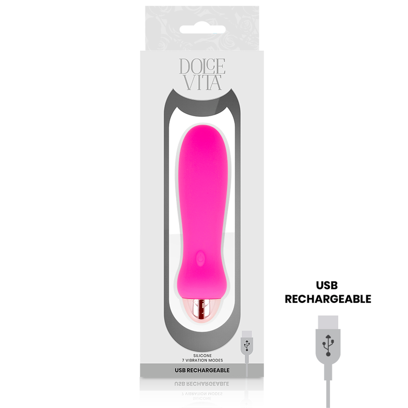 DOLCE VITA | Rechargeable Silicone Vibrator With 5 Speeds - Pnk