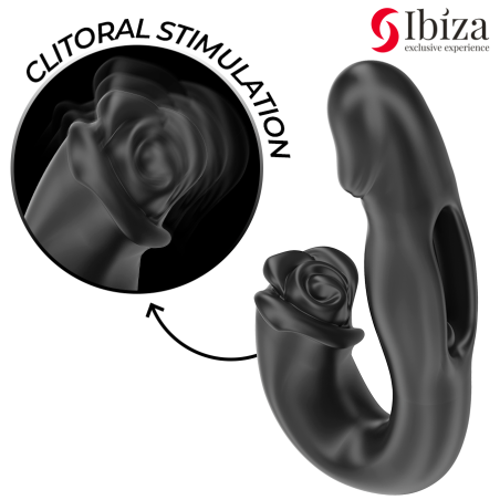 IBIZA | Rose | Silicone Vibrator With Flicking Effect & Clit Stimulator