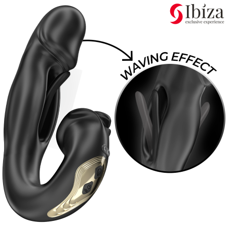 IBIZA | Rose | Silicone Vibrator With Flicking Effect & Clit Stimulator