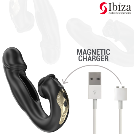 IBIZA | Rose | Silicone Vibrator With Flicking Effect & Clit Stimulator