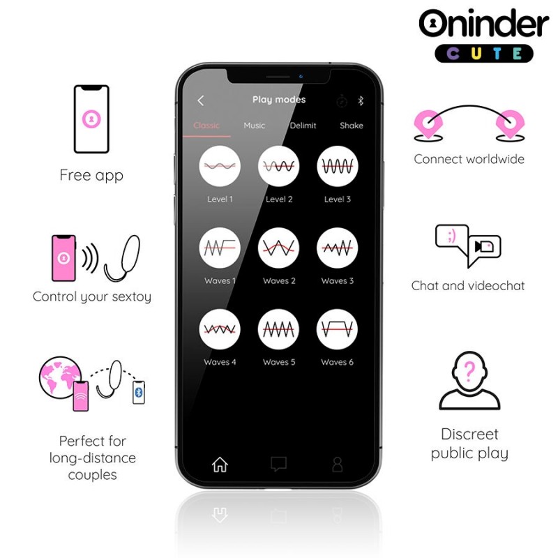 ONINDER CUTE | App Controled Δονούμενο - Περιστρεφόμενο Αυγό 360 Σιλικόνης