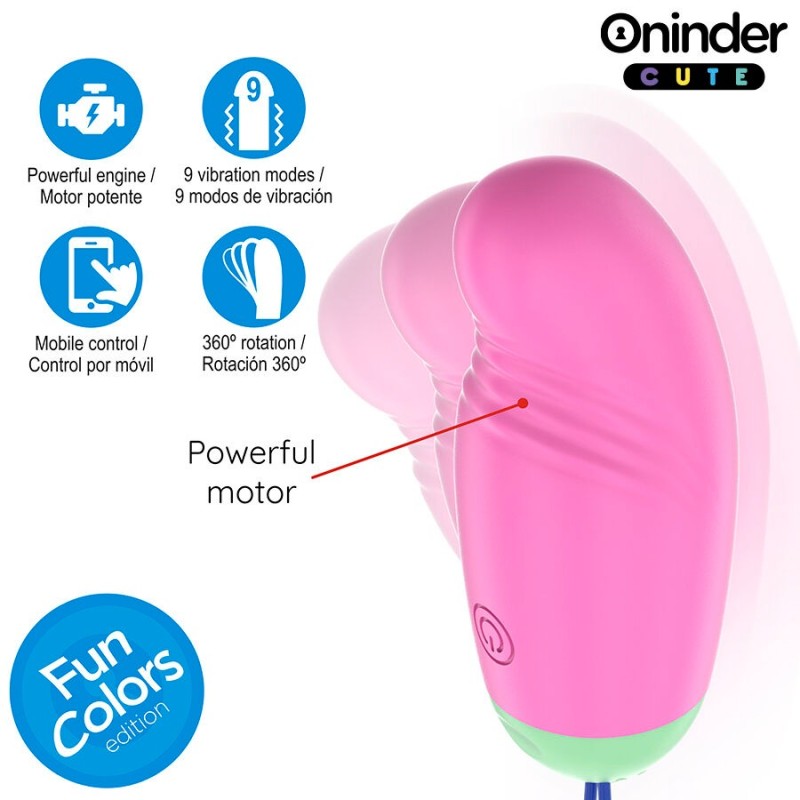 ONINDER CUTE | App Controled Δονούμενο - Περιστρεφόμενο Αυγό 360 Σιλικόνης