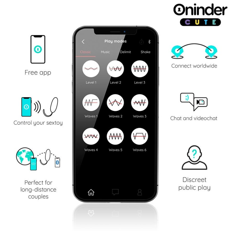 ONINDER CUTE | App Controled Δονούμενο & Περιστρεφόμενο Κολπικό Αυγό Σιλικόνης