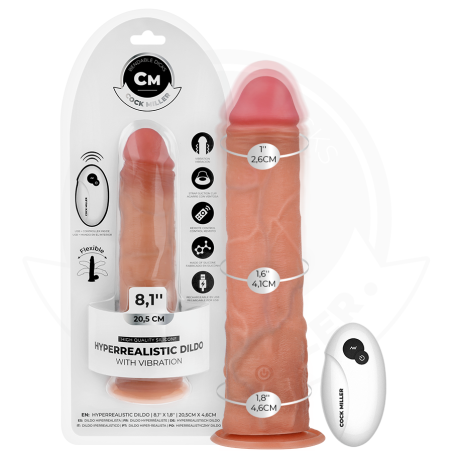 COCK MILLER | Realistic Vibrating Dildo With Suction Cup And Remote Control - 20,5cm